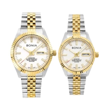 Bonia Automatic BNB10723-1112A/2112A Noble His & Her Set Stainless Steel Watch